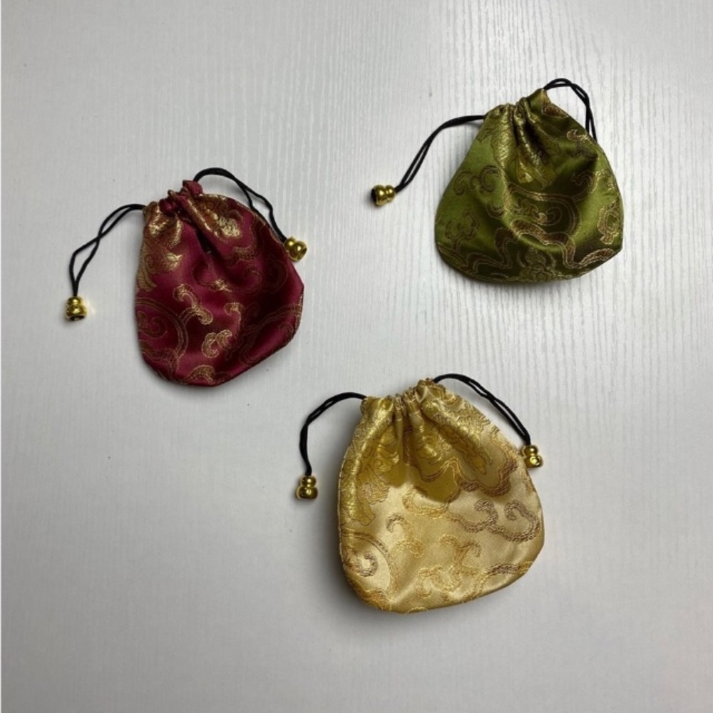 Set of 3 Small Satin Pouches Jewelry Bags